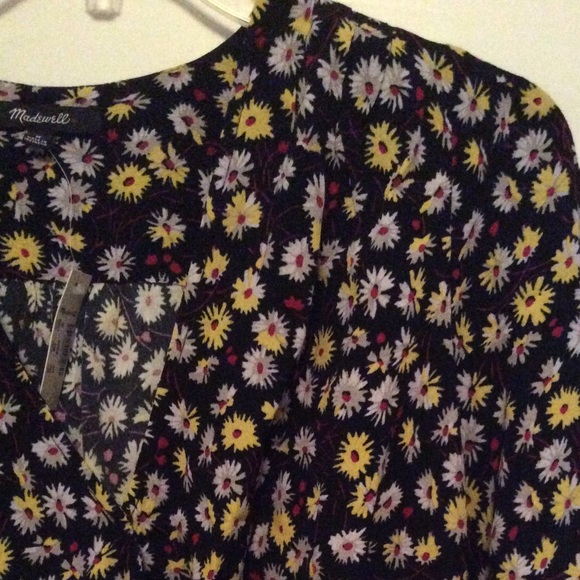 MADEWELL French Floral Wrap Top NWT M Multi - Picture 7 of 7